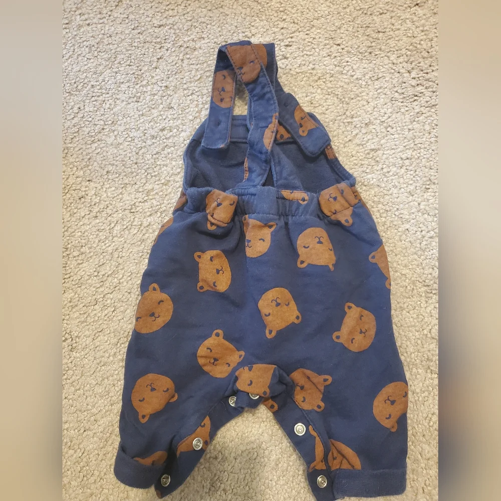 Cute Bear Print Baby Overalls - Picture 3 of 3